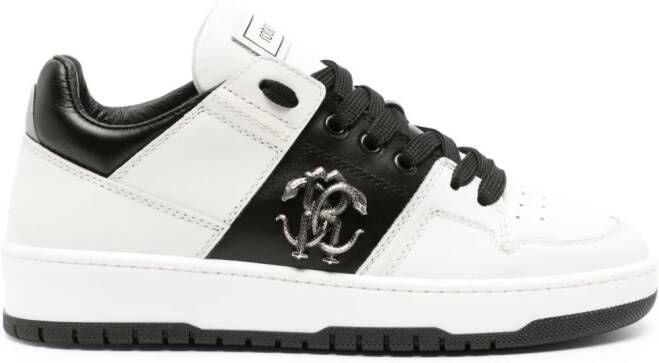 Roberto Cavalli Mirror Snake leren sneakers Wit