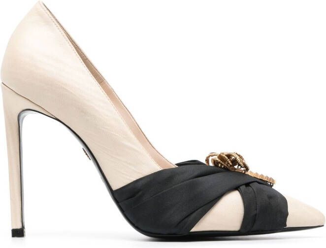 Roberto Cavalli Pumps verfraaid met lint Beige