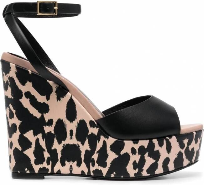 Roberto Cavalli Sandalen met dierenprint Zwart