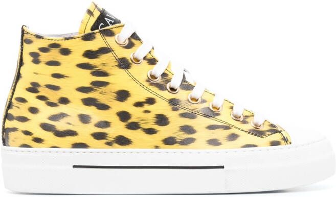 Roberto Cavalli Sneakers met dierenprint Geel