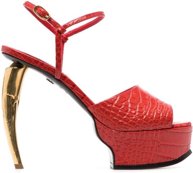 Roberto Cavalli Sandalen met plateauzool Rood