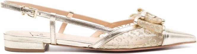 Roberto Festa Daisys metallic slingback pumps Goud