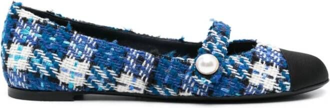 Roberto Festa Divy tweed ballerina's Blauw