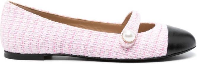 Roberto Festa Divy tweed ballerina's Roze