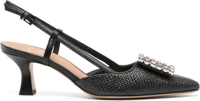 Roberto Festa Stefi 60mm crystal-embellished slingback pumps Zwart