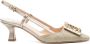 Roberto Festa Stefy 50mm geweven raffia pumps Bruin - Thumbnail 1