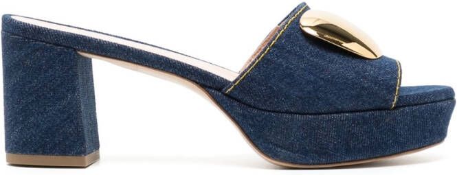 Rupert Sanderson Tritaz denim sandalen Blauw