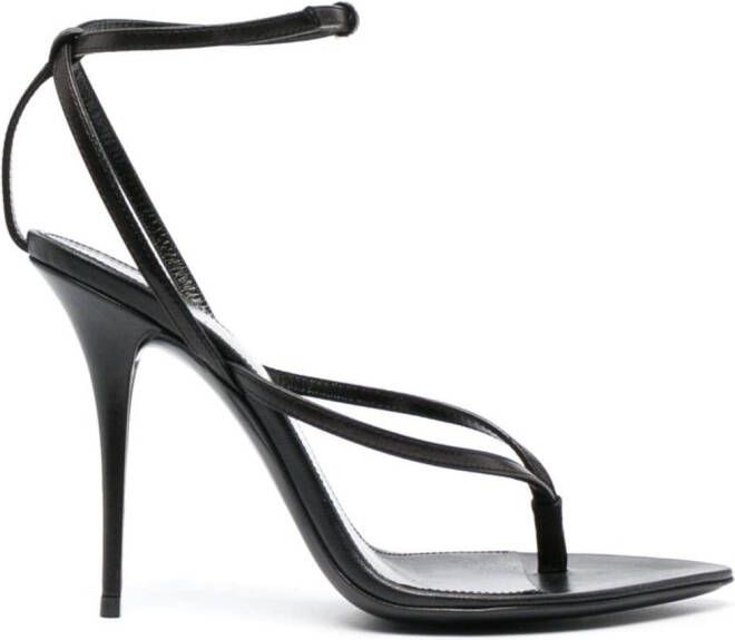 Saint Laurent Leren sandalen Zwart