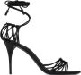 Saint Laurent Babylone 90mm leren sandalen met Cassandre plakkaat Zwart - Thumbnail 1