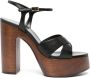 Saint Laurent Bianca 125mm leren sandalen Zwart - Thumbnail 1