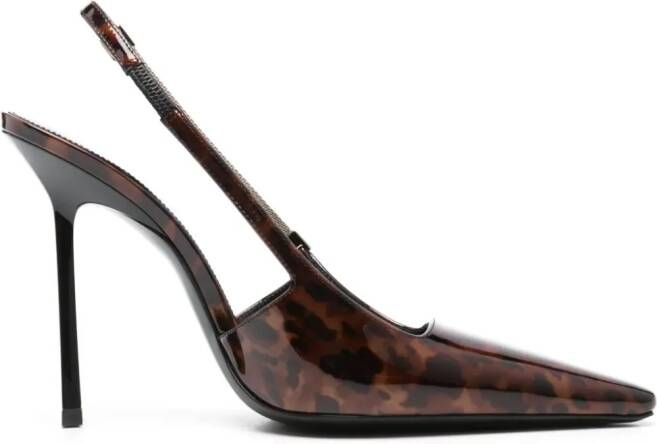 Saint Laurent Blake 110 mm lakleren pumps Bruin