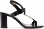 Saint Laurent Cassandra sandalen met logo Zwart - Thumbnail 1