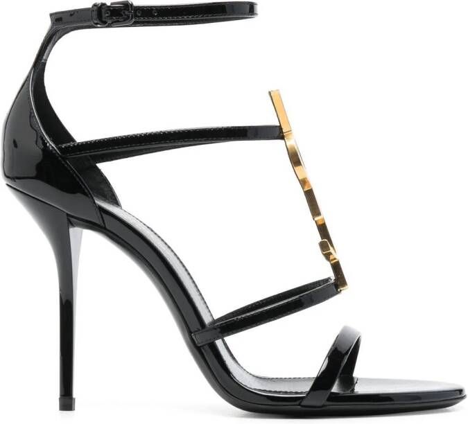 Saint Laurent Cassandra sandalen met open teen Zwart