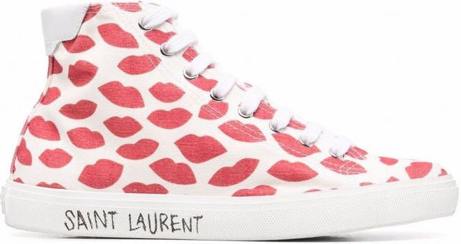 Saint Laurent Classic Court high-top sneakers Beige