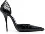 Saint Laurent Stiletto pumps met krokodillenleer-effect Zwart - Thumbnail 1