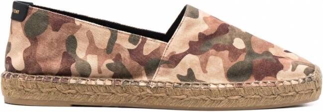 Saint Laurent Espadrilles met camouflageprint Beige