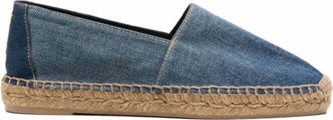 Saint Laurent Espadrilles met geborduurd logo Blauw