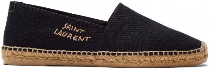 Saint Laurent Espadrilles met geborduurd logo Zwart