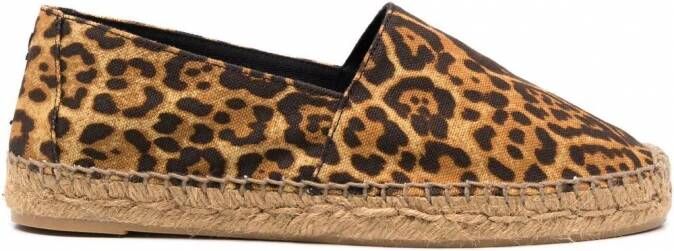 Saint Laurent Espadrilles met luipaardprint Beige