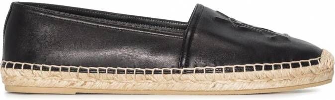 Saint Laurent Leren espadrilles Zwart