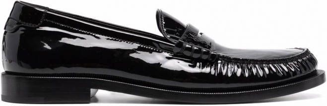 Saint Laurent Leren loafers Zwart