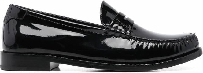 Saint Laurent Leren loafers Zwart