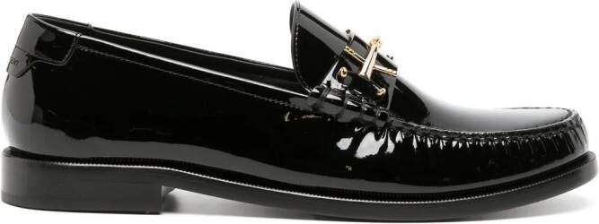 Saint Laurent Leren loafers Zwart