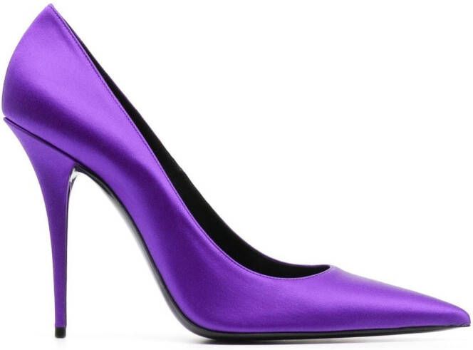 Saint Laurent Marylin satijnen pumps Paars