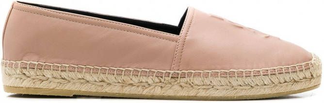 Saint Laurent Cassandre espadrilles met reliëf Beige