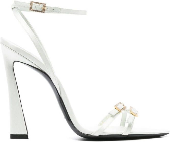 Saint Laurent New Nuit leren sandalen Groen