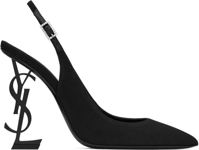 Saint Laurent Opyum lakleren slingback pumps Zwart