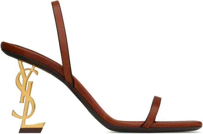 Saint Laurent Opyum leren sandalen Bruin