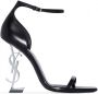 Saint Laurent Opyum leren sandalen Zwart - Thumbnail 1