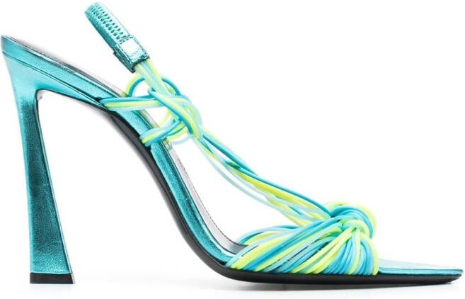 Saint Laurent Pool leren sandalen Blauw