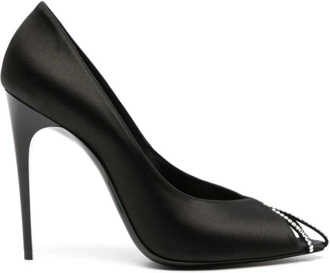 Saint Laurent Martinique 110mm satijnen pumps Zwart