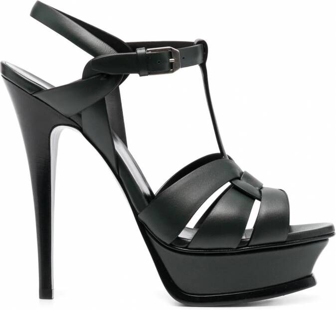 Saint Laurent Sandalen met plateauzool Groen