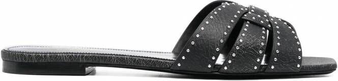 Saint Laurent Sandalen met studs Zwart