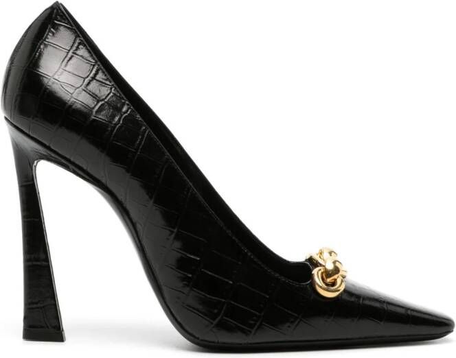 Saint Laurent Silvana 110mm pumps met ketting detail Zwart