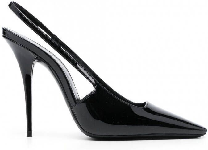 Saint Laurent Pumps met vierkante neus Zwart