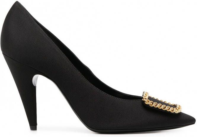 Saint Laurent St Sulpice pumps dames leer leer Stof 36.5 Zwart