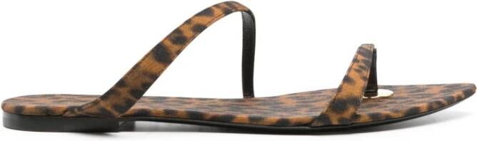 Saint Laurent Tanger slippers met luipaardprint Bruin