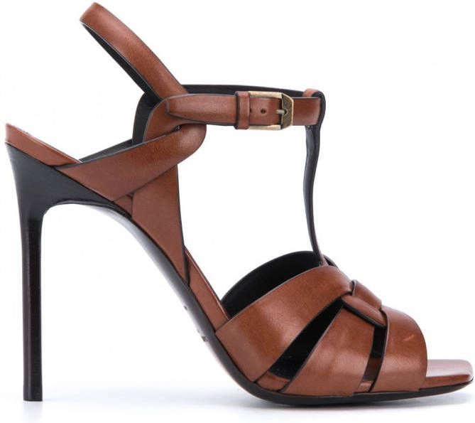 Saint Laurent Tribute sandalen Bruin