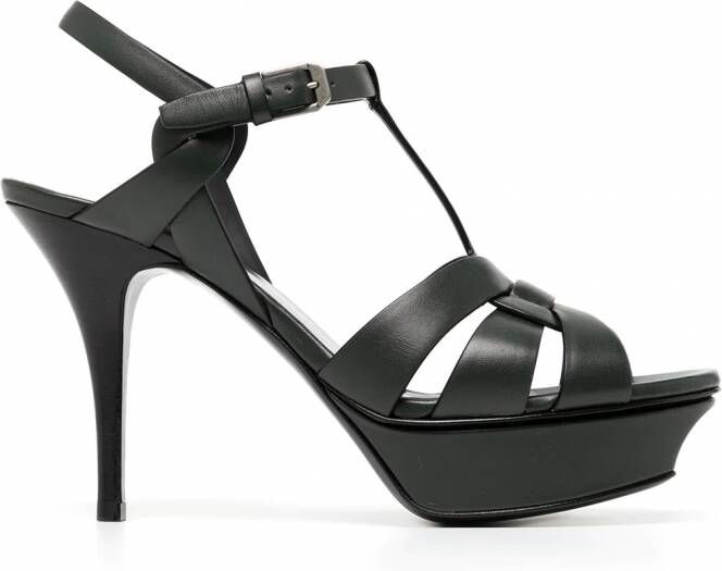 Saint Laurent Tribute sandalen met plateauzool Groen