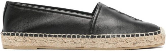 Saint Laurent YSL espadrilles met reliëf Zwart