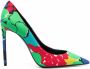 Saint Laurent Zoe pumps met bloemenprint Groen - Thumbnail 1