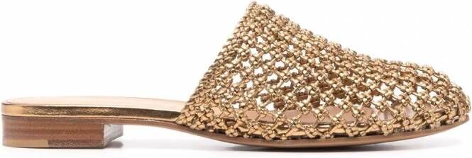 Ferragamo Ellas leren muiltjes Goud