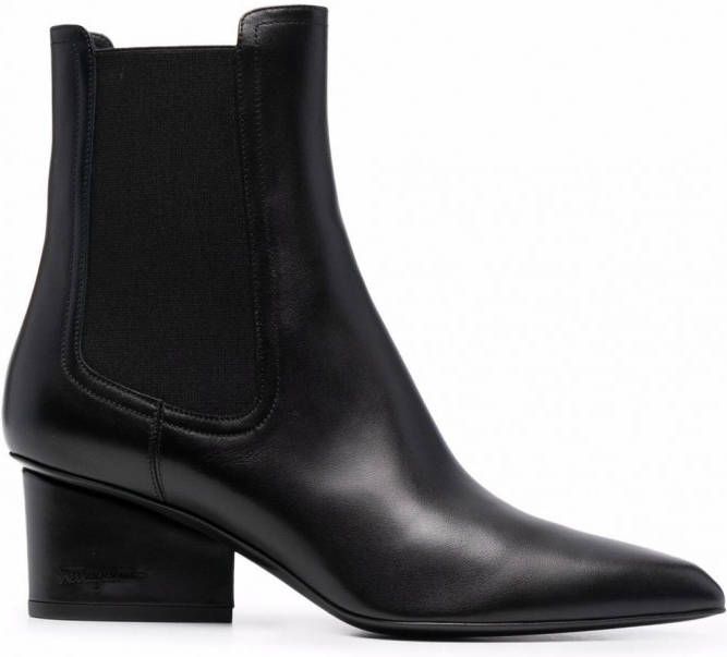 Ferragamo Chelsea boots met logo-reliëf Zwart