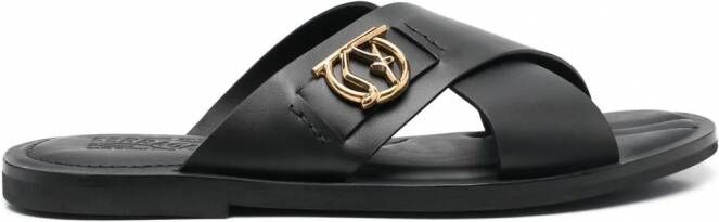 Ferragamo Sandalen met logoplakkaat Zwart