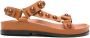 SANDRO Leren sandalen met studs Bruin - Thumbnail 1