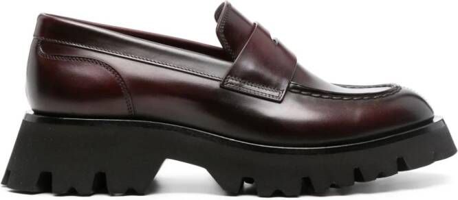 Santoni Alfie leren loafers Rood